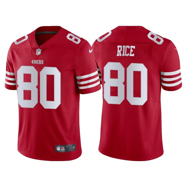 Men's San Francisco 49ers #80 Jerry Rice 2022 New Red Vapor Untouchable Stitched Jersey